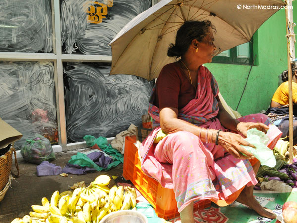 Waiting for the customers, to sell bananas