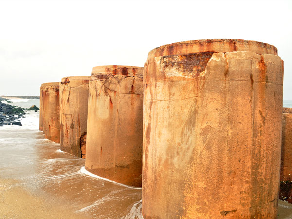 Some sea walls survive the harshness of the sea